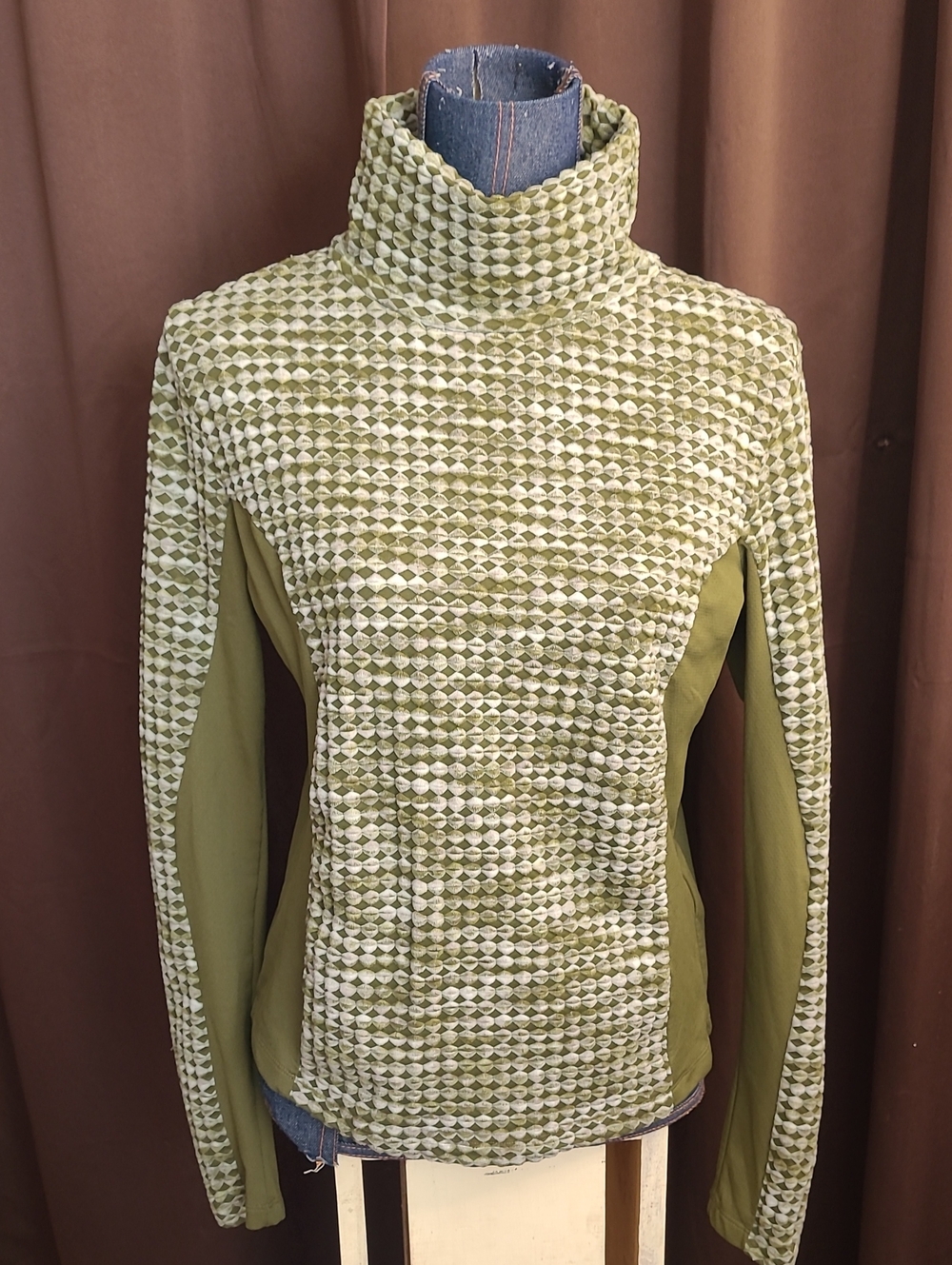 Nike Olive Green Patterned Cowl Neck Women's Sweater